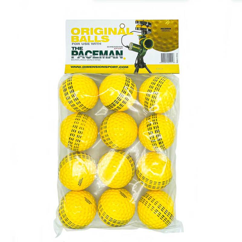 Paceman Original Bowling Machine Balls Yellow (Pack of 12)