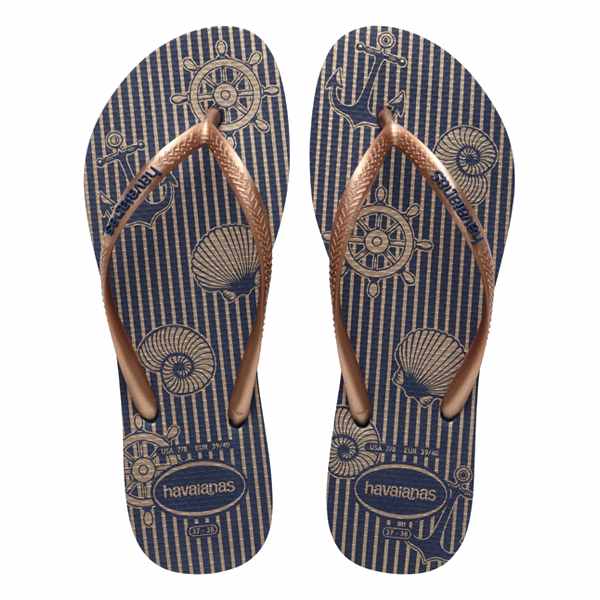 Havaianas Slim Nautical Navy/Rose Gold